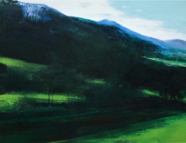 Anni Lorenzini, Along the Road, 2018, acrylic/canvas, 30 x 40 inches, courtesy of the artist